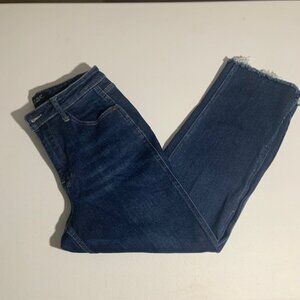 Judy Blue Ultimate Stretch Cotton Dark Wash Cropped Straight Jeans - Size 9
